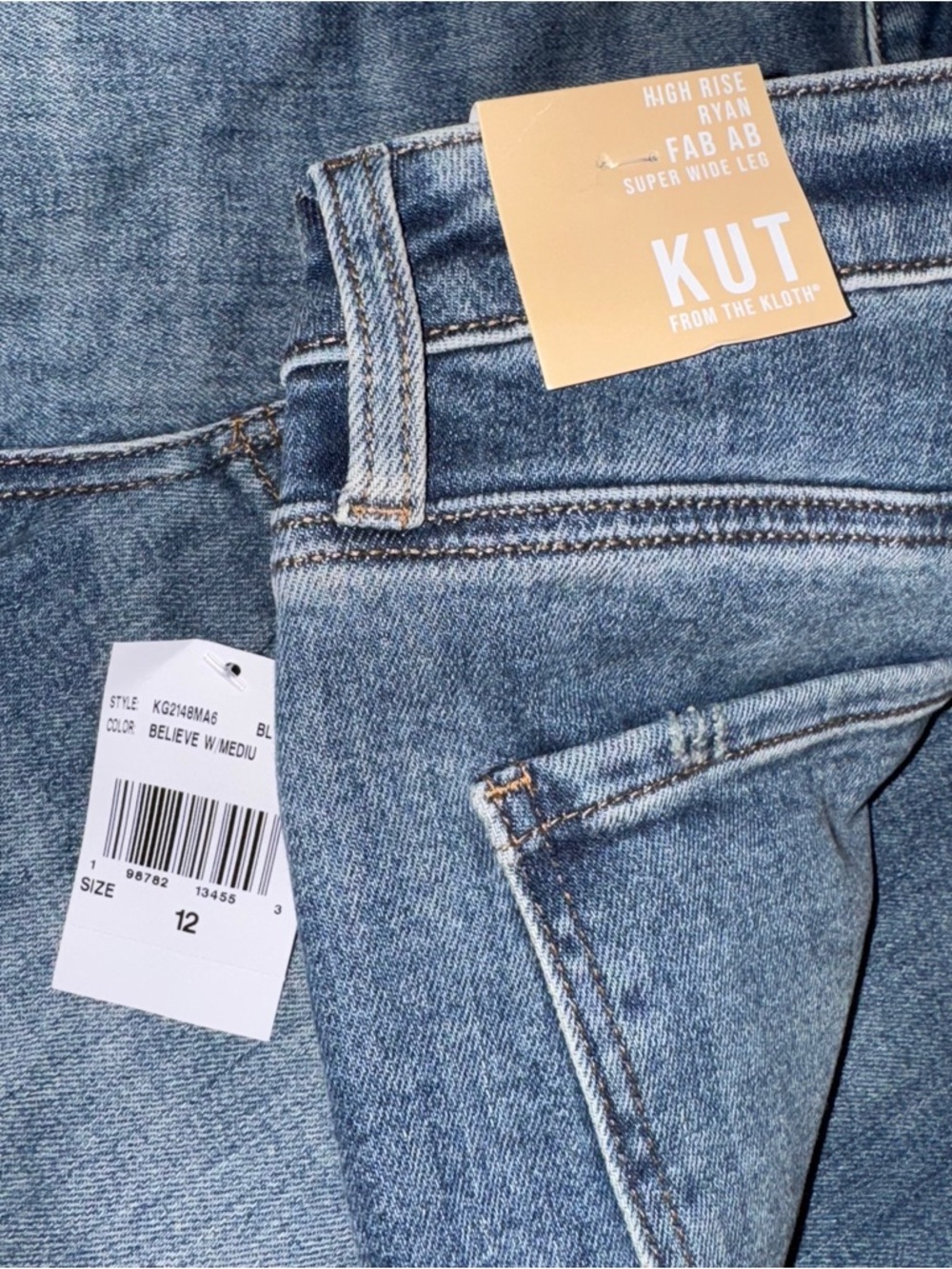 Kut from the Kloth Wide Leg Flare Jeans - Blue Wash - Picture 8 of 10